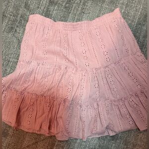 HYFVE Pink Eyelet Mini Skirt